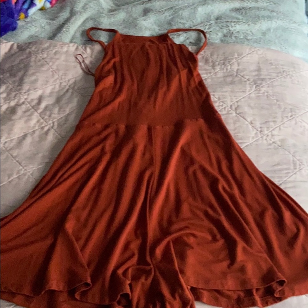 Garage Burnt Orange Tie Up Romper